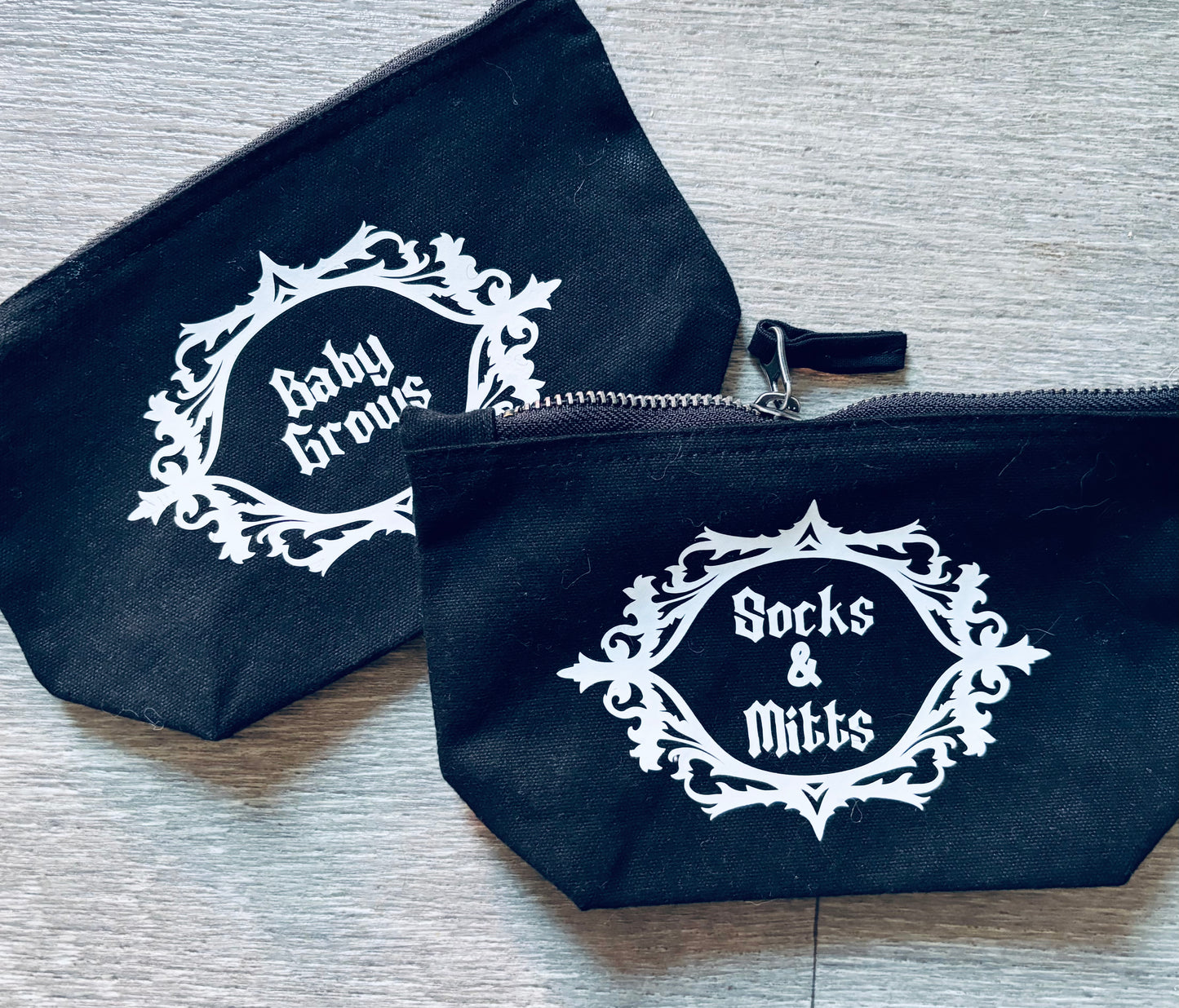 Black Personalised Baby Stuff Bags