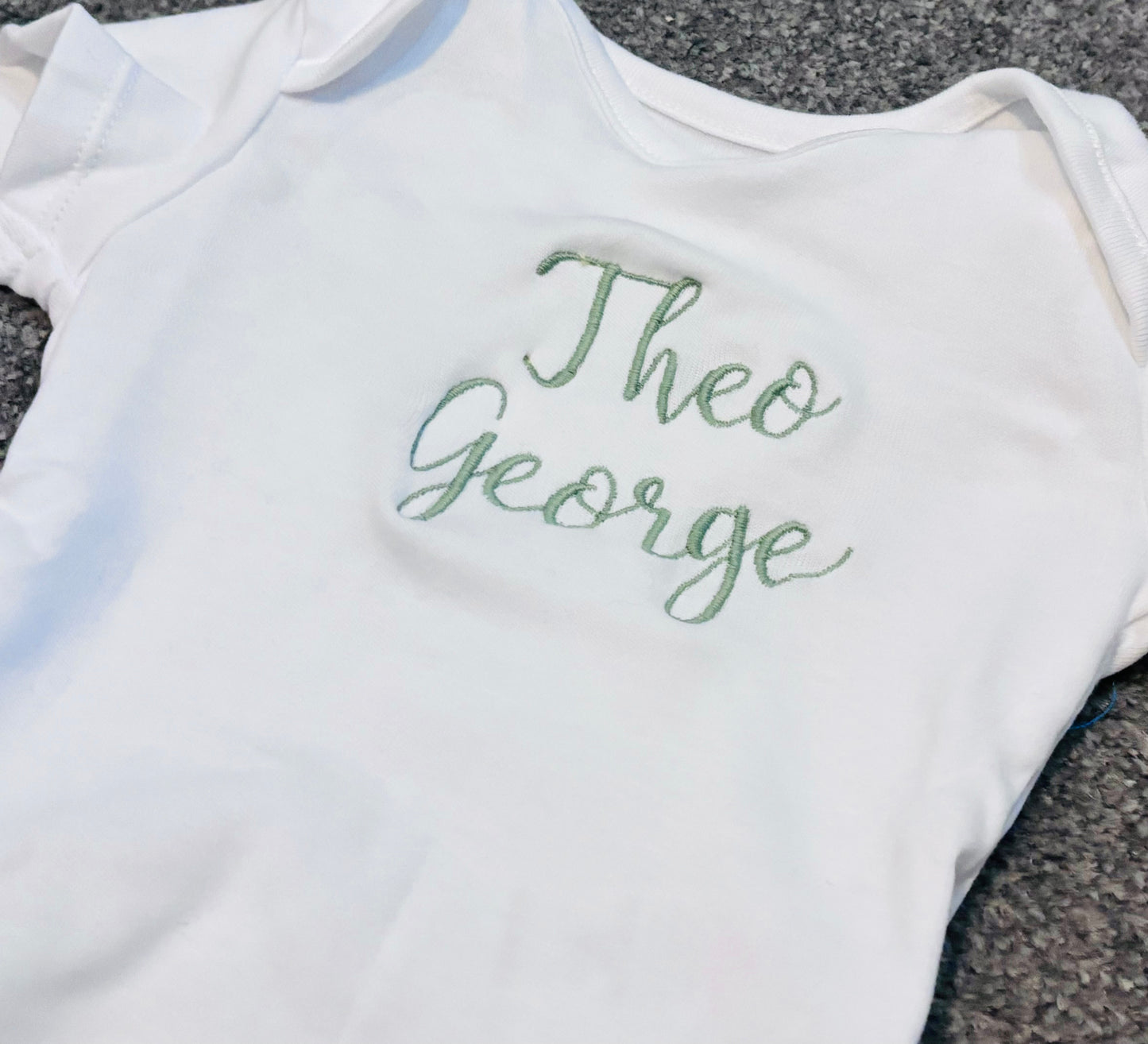 Embroidered Name Baby Grow