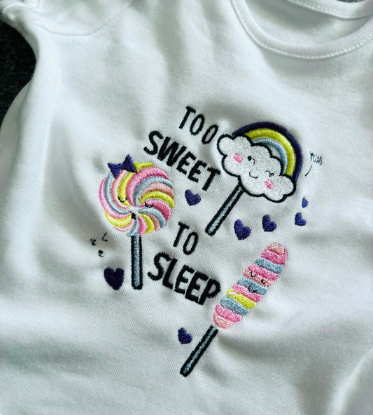 Embroidered baby grow 