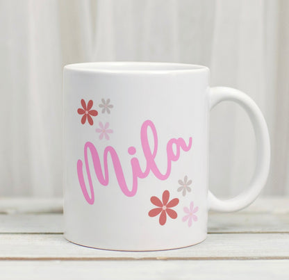 Custom baby girl scan photo mug by Rebel Needleworks - personalised pregnancy keepsake mug UK