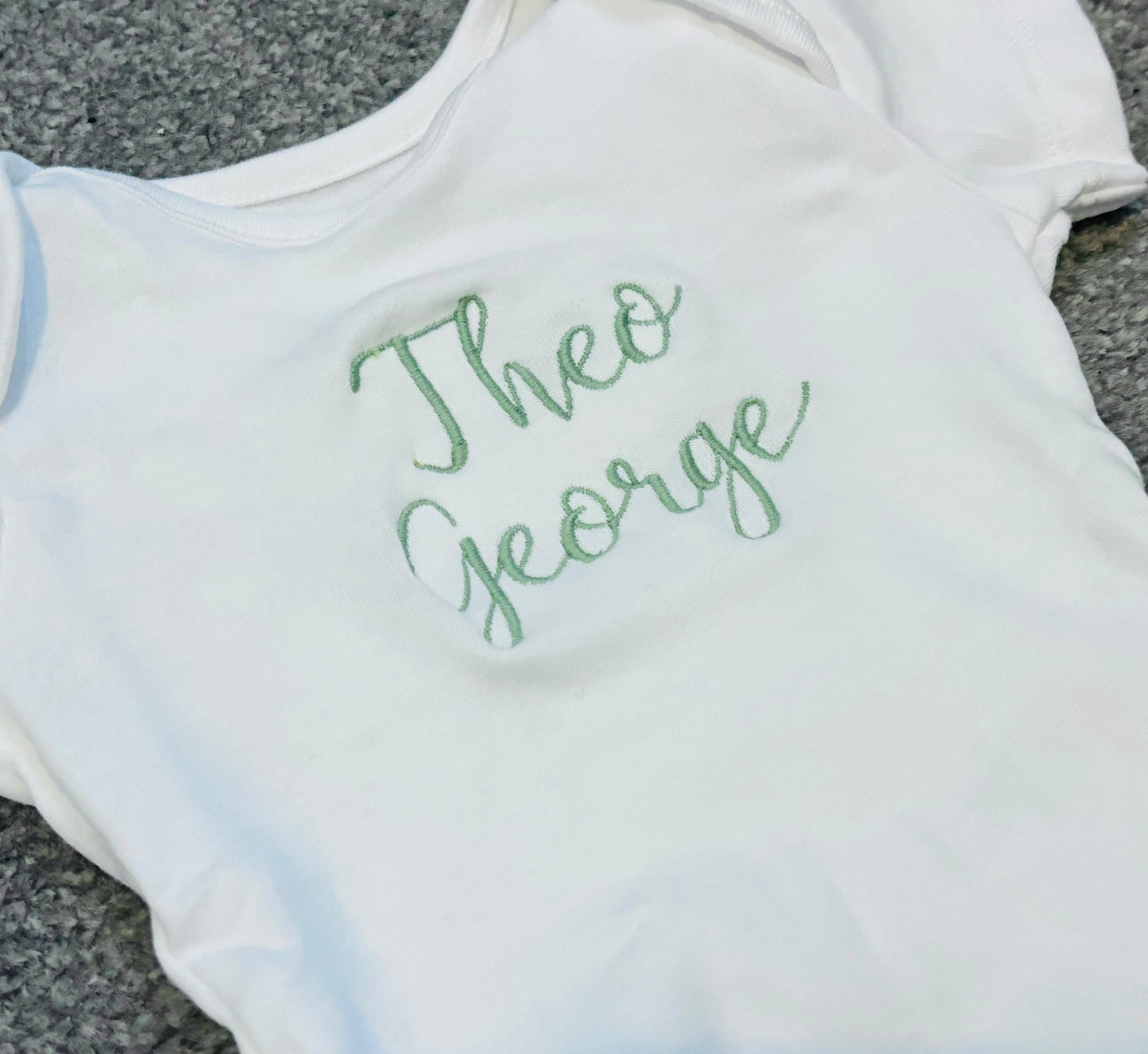 Embroidered Name Baby Grow