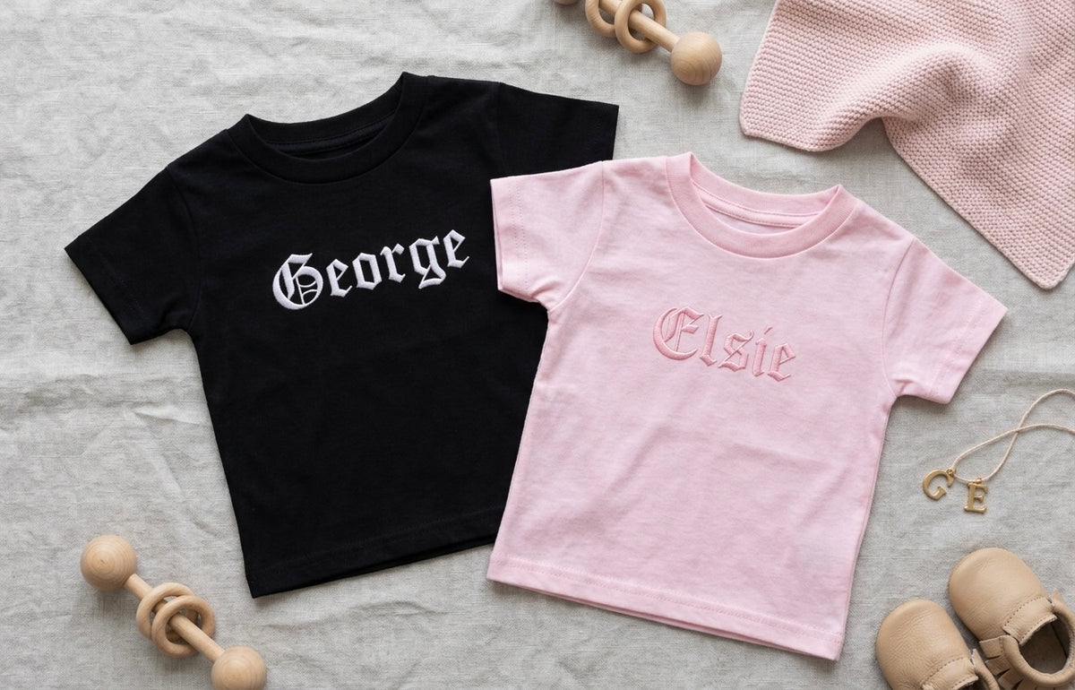 Embroidered Gothic Toddler/Kids Tshirt