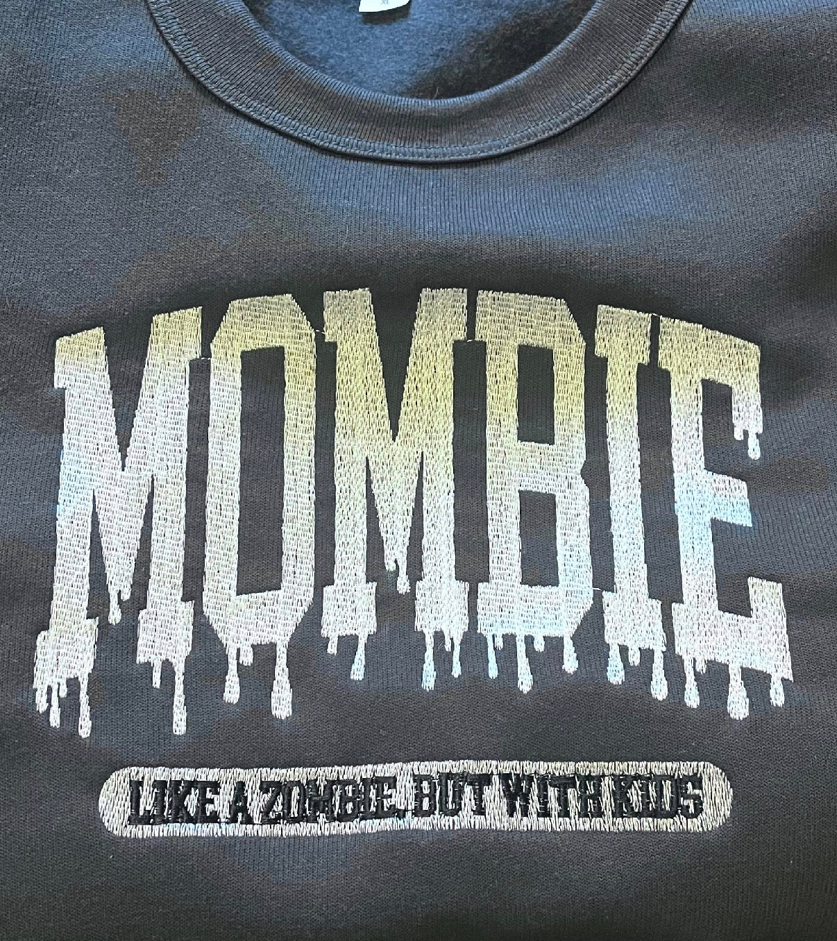 Rebel Needleworks Mombie embroidered sweatshirt - personalised funny mum zombie gift UK
