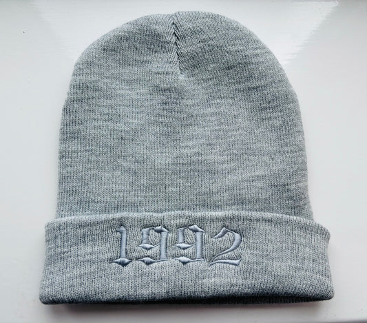 Embroidered Year Beanie Hat