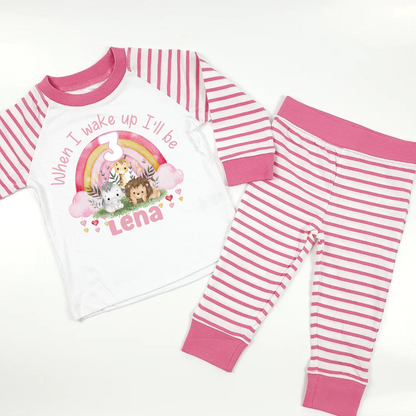 Personalised when I wake up I'll be birthday pyjamas by Rebel Needleworks - custom kids pyjamas UK