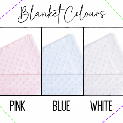 Personalised moon and stars baby blanket by Rebel Needleworks - custom embroidered gift UK