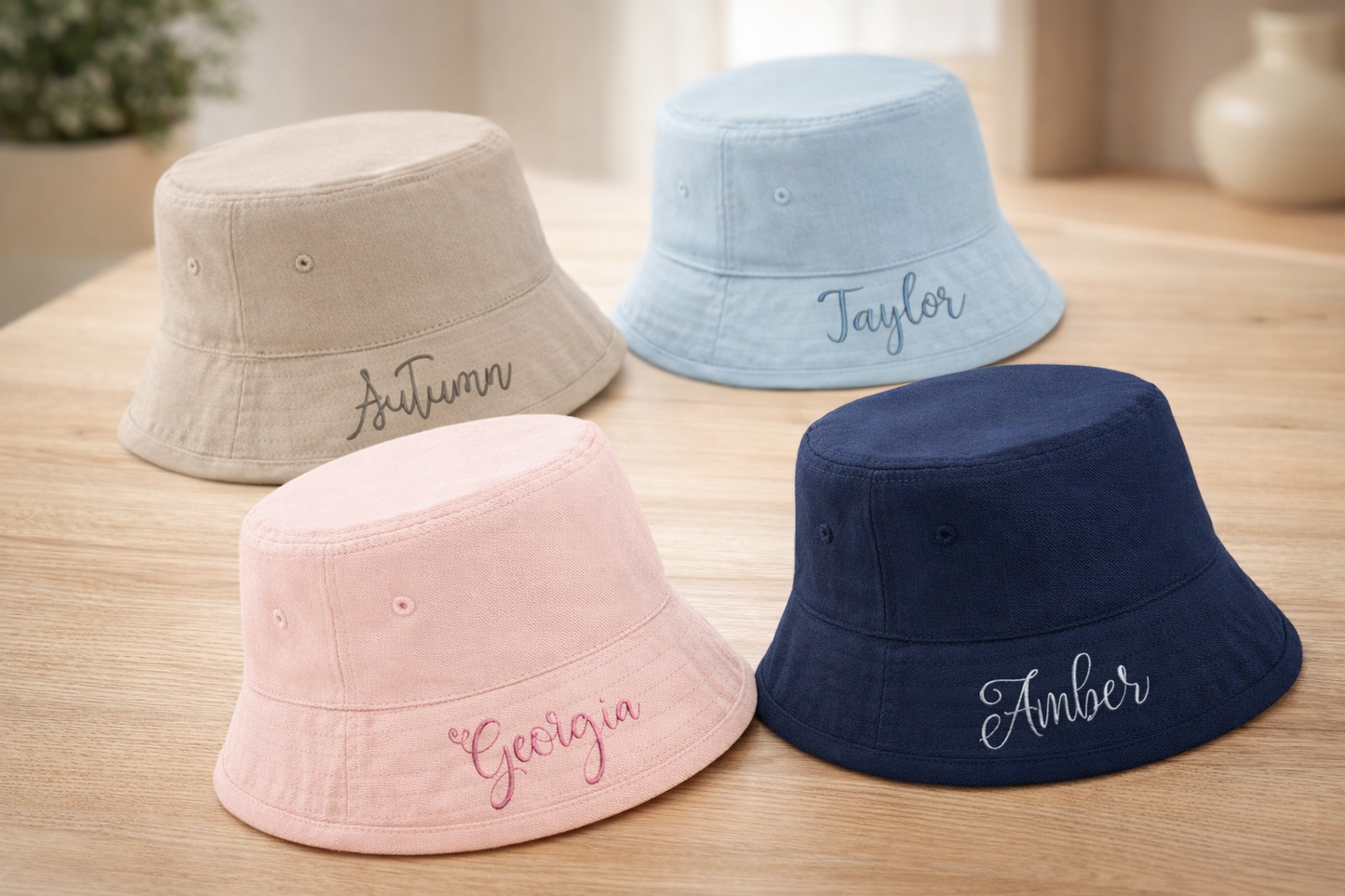 Kids Embroidered Bucket Hat