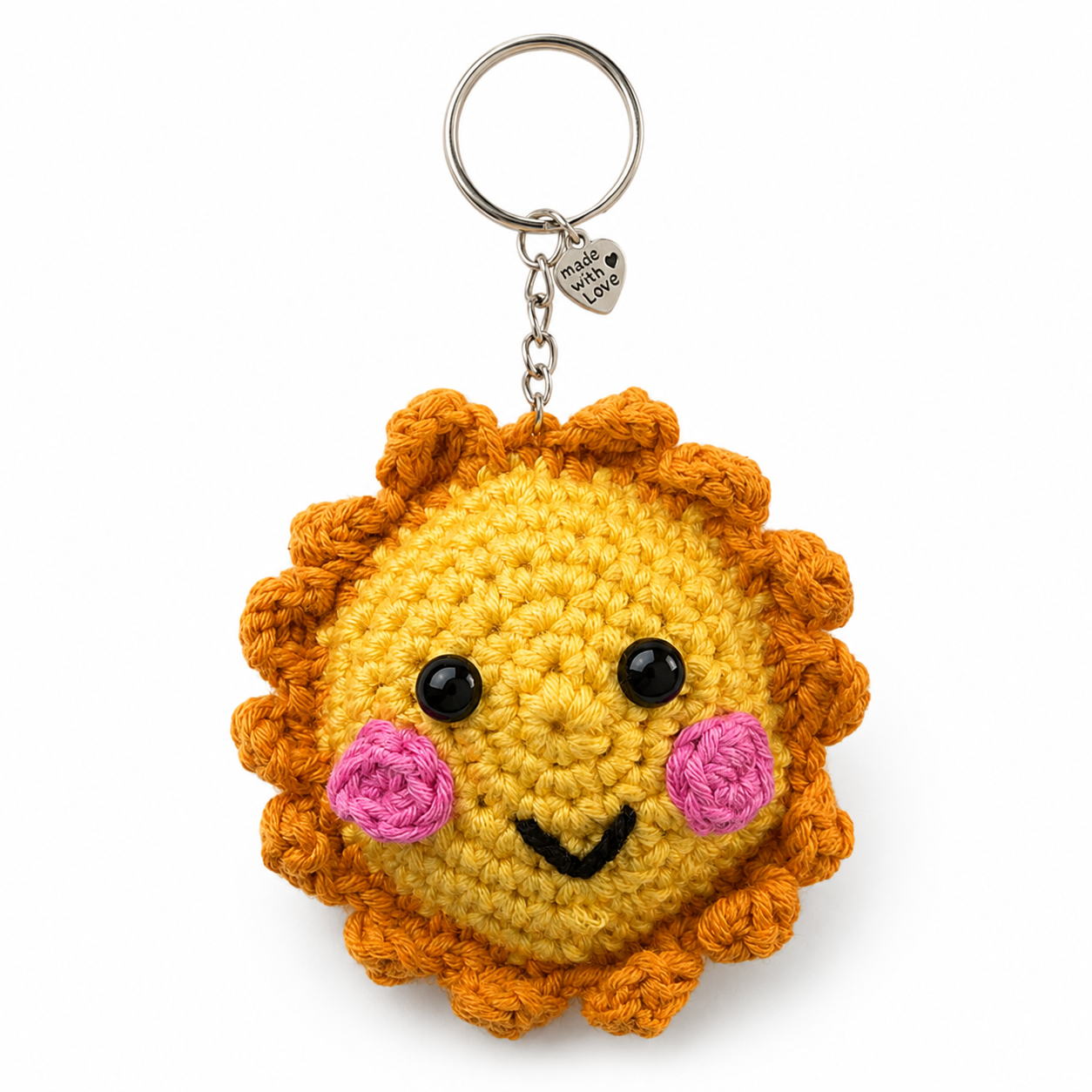 Handmade Crochet Sun Keychain/Bag Charm