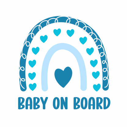 Personalised boho rainbow car sun shade by Rebel Needleworks - custom baby car accessory UK