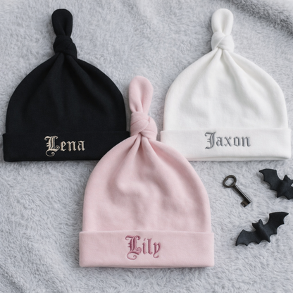 Personalised Gothic Baby Hat | Gothic & Alternative Baby Clothes UK