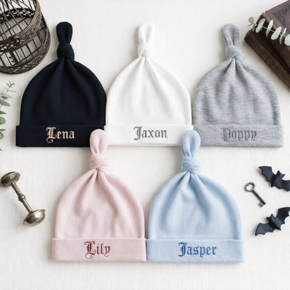 Personalised Gothic Baby Hat | Gothic & Alternative Baby Clothes UK