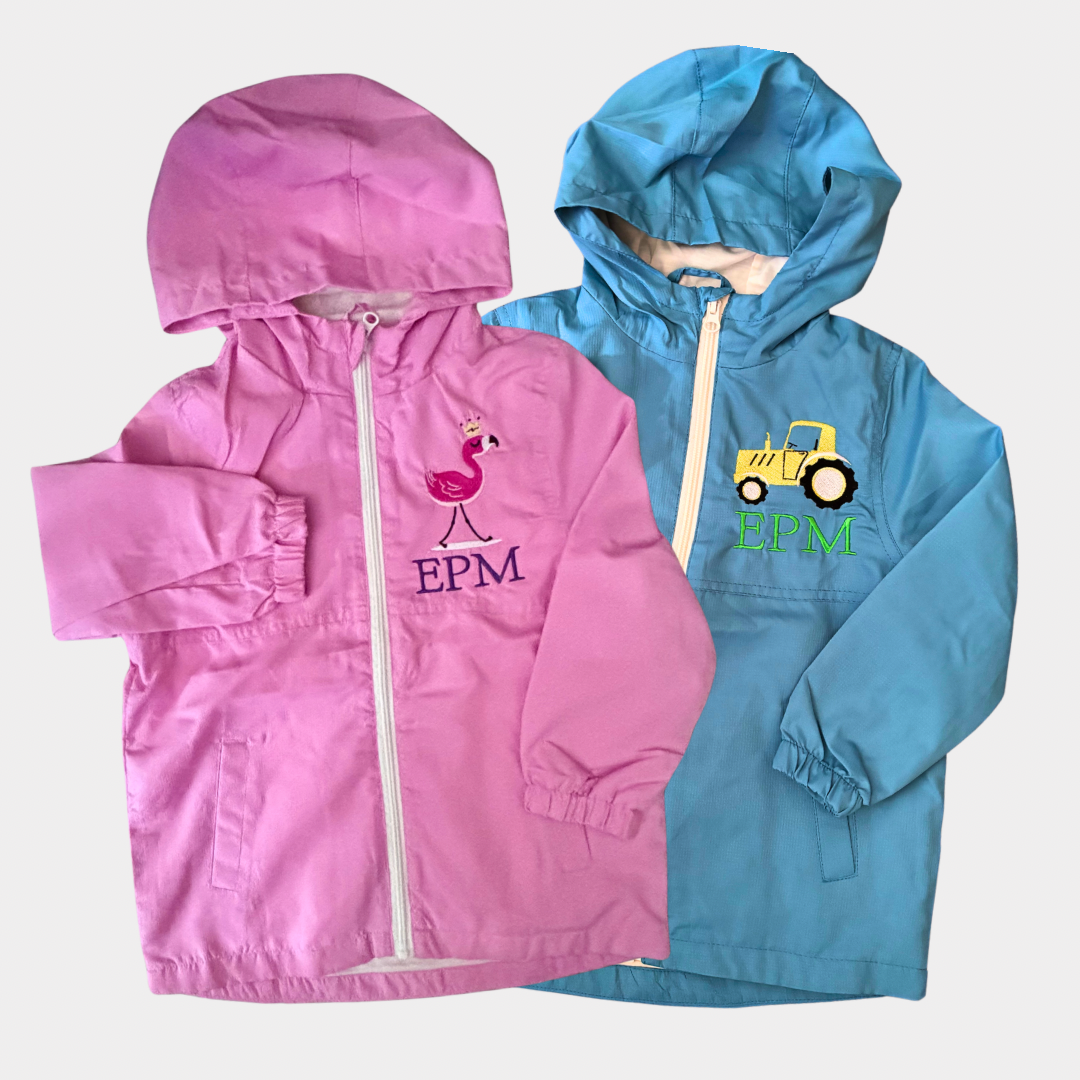 Embroidered Personalised Kids Raincoat