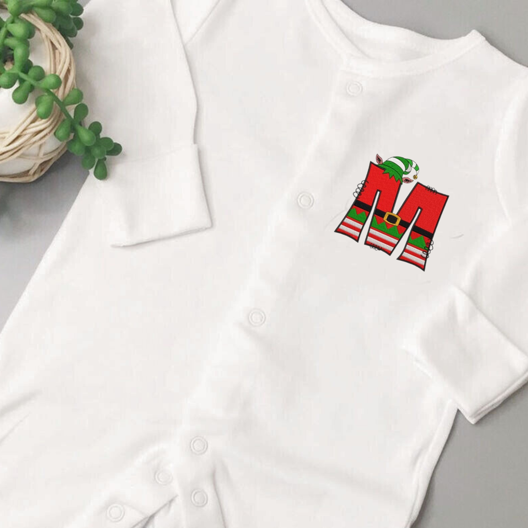 Elf Letter Embroidered Sleepsuit