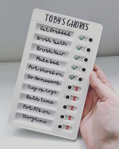 Personalised kids chore chart by Rebel Needleworks - custom children responsibility chart UK
