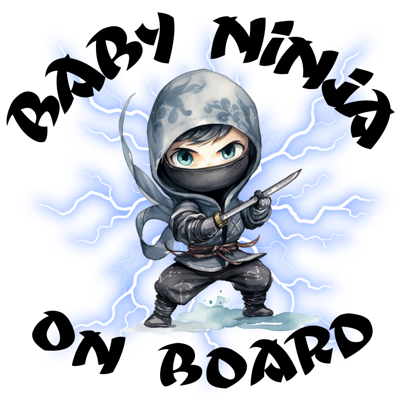 Baby Ninja On Board Car Sign & Sun Shade