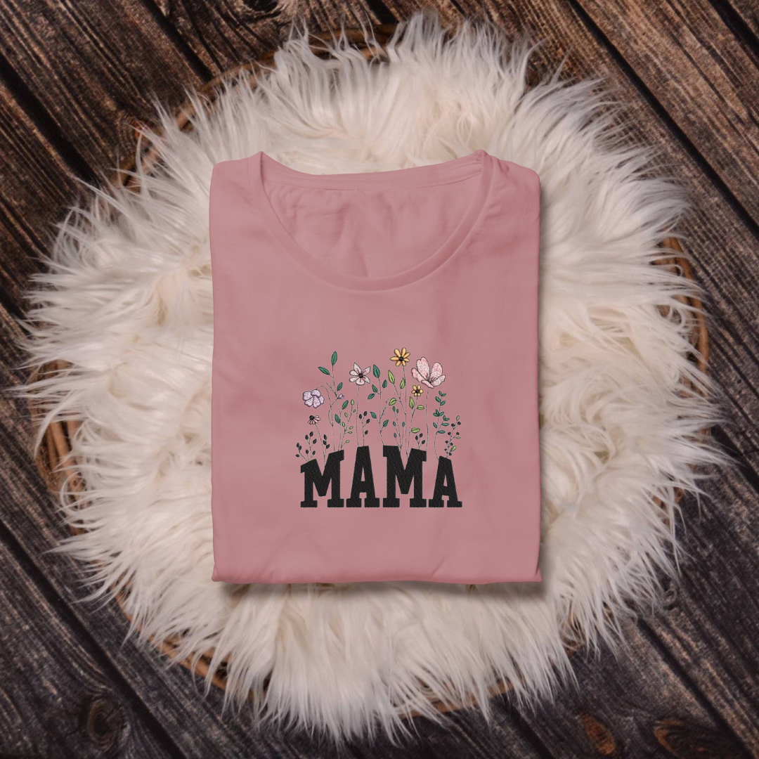 Embroidered MAMA Flowers Sweatshirt