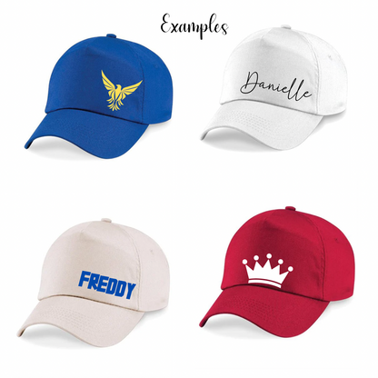 Custom embroidered adult baseball cap by Rebel Needleworks - personalised hat gift UK