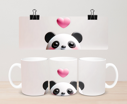 3D panda peek a boo mug by Rebel Needleworks - cute novelty gift mug UK