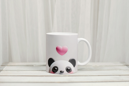3D peek a boo panda mug by Rebel Needleworks - novelty cute panda gift mug UK