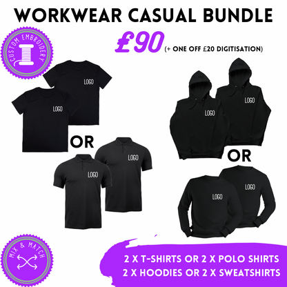 Workwear casual bundle by Rebel Needleworks - personalised embroidered workwear set UK
