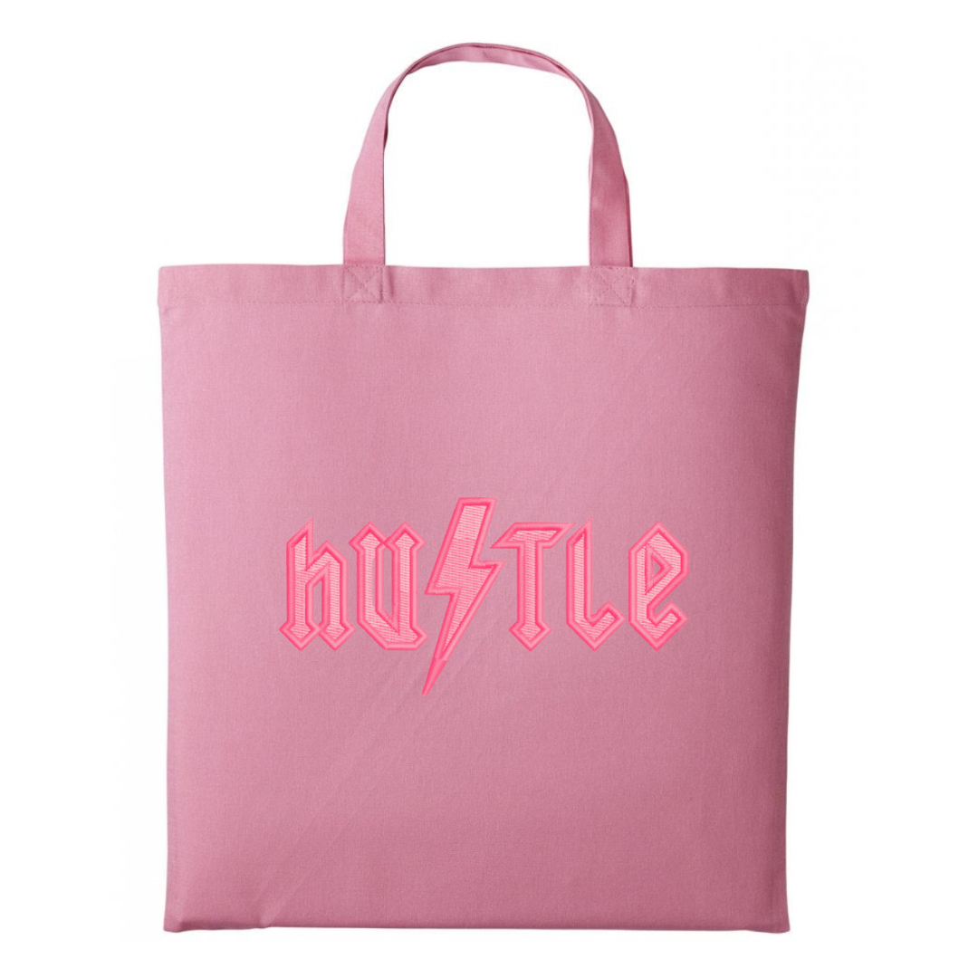 Hustle Embroidered Cotton Shopper