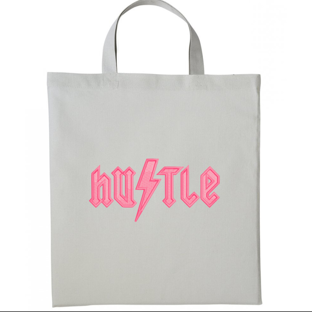 Hustle Embroidered Cotton Shopper