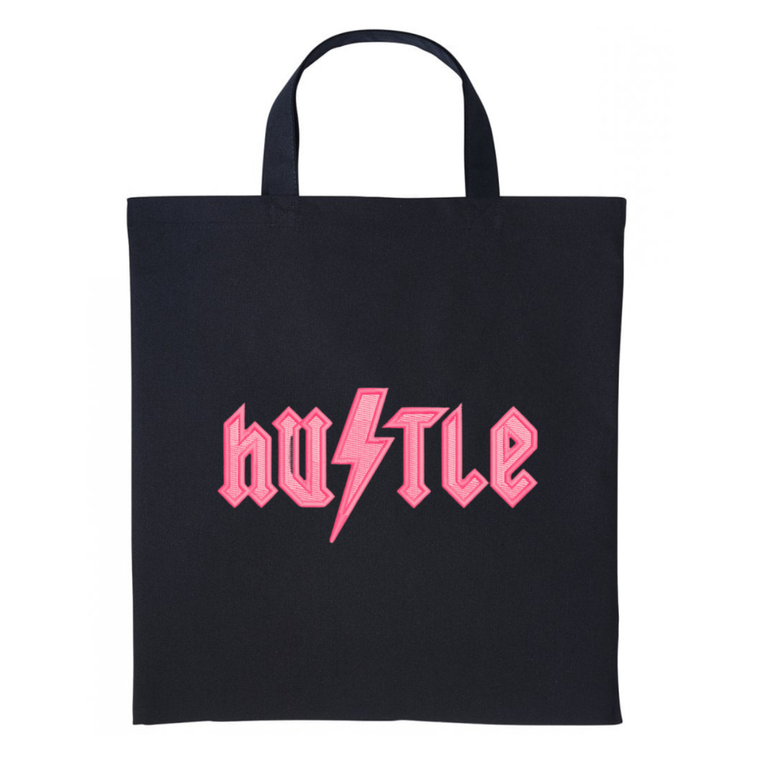 Hustle Embroidered Cotton Shopper