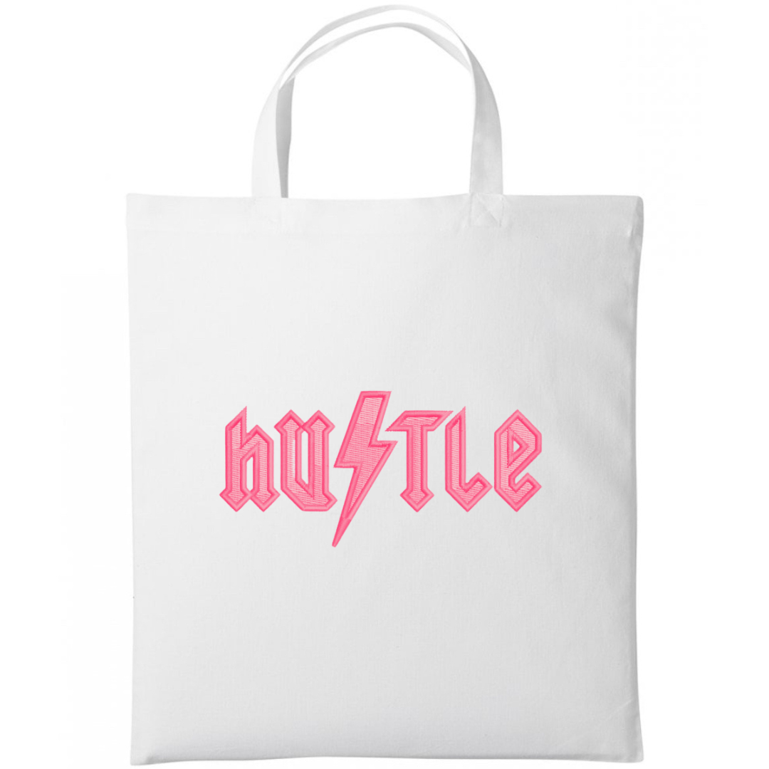 Hustle Embroidered Cotton Shopper