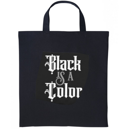 Black is a colour embroidered cotton shopper by Rebel Needleworks - alternative gothic tote bag UK