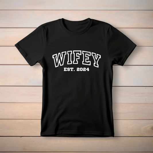 Wifey Personalised Embroidered T-shirt