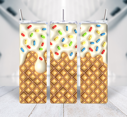 Custom inflated style summer tumbler by Rebel Needleworks - personalised drinkware gift UK