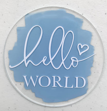 Custom milestone discs for baby by Rebel Needleworks - personalised photo prop gift UK