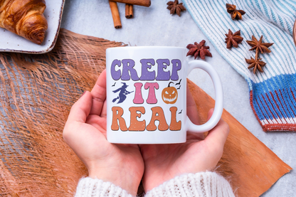 Custom Halloween mug by Rebel Needleworks - personalised spooky gift mug UK