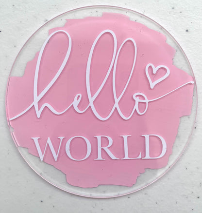Personalised baby milestone disc set by Rebel Needleworks - custom newborn keepsake UK