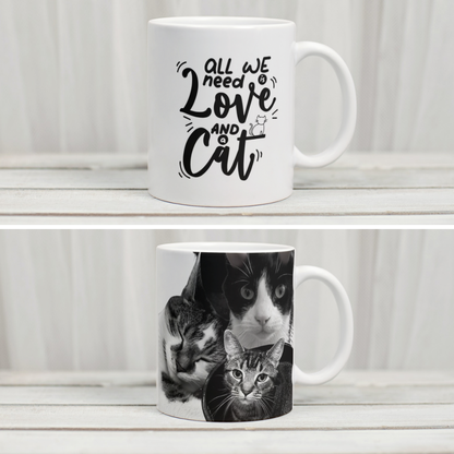 Personalised cat photo mug by Rebel Needleworks - custom cat lover gift mug UK