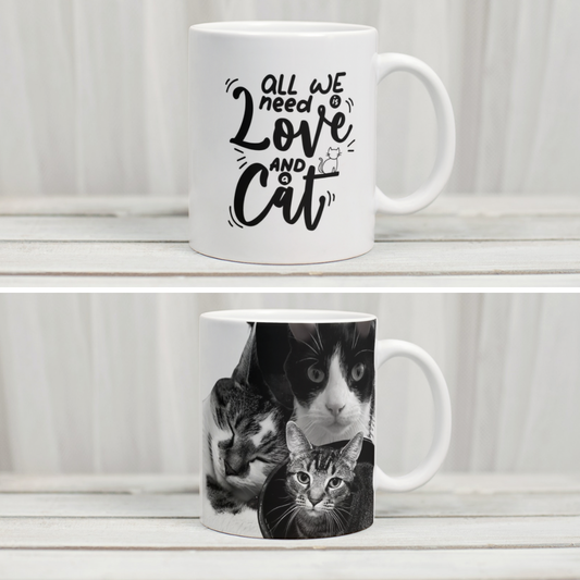Personalised cat photo mug by Rebel Needleworks - custom cat lover gift mug UK