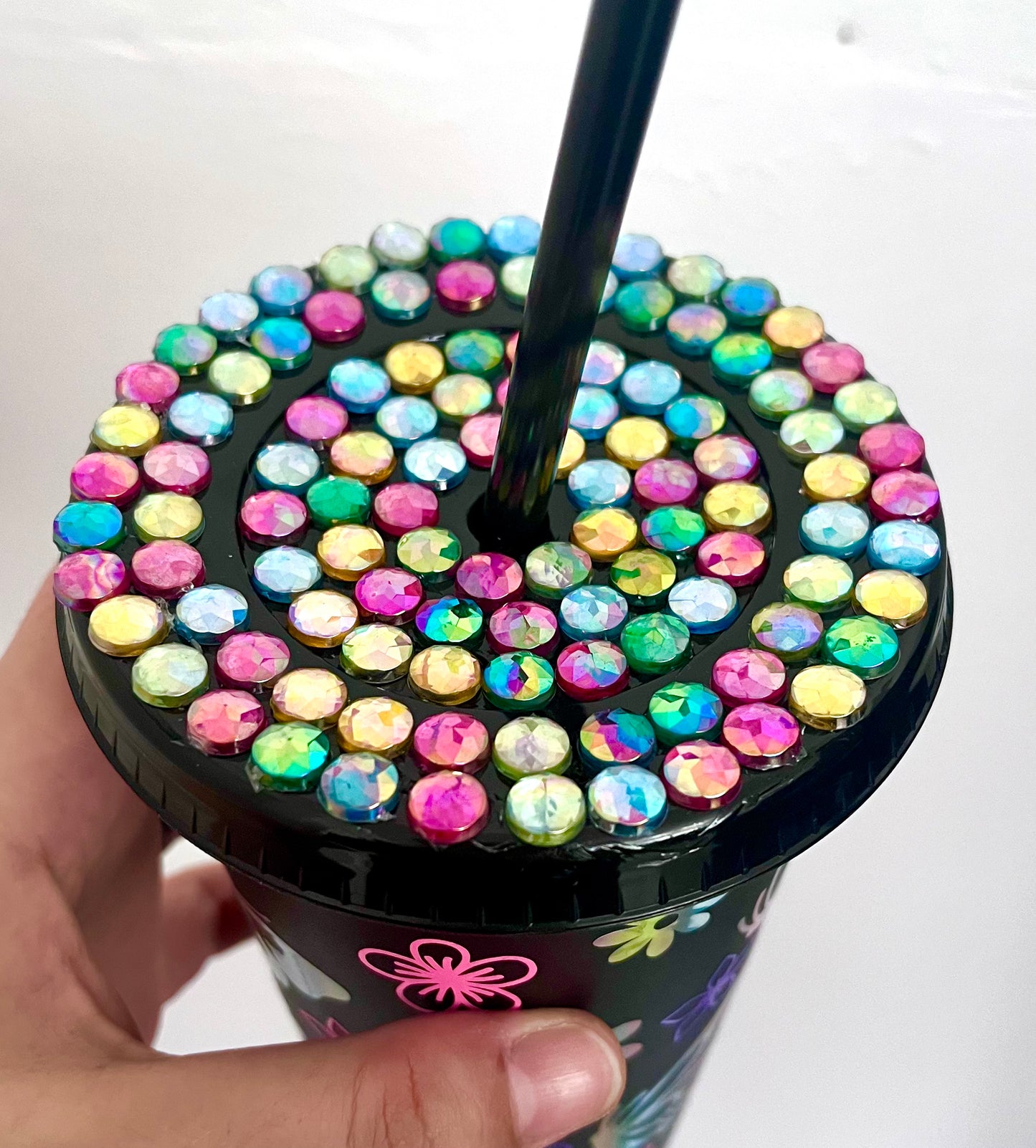 Bedazzled Black Butterfly Cold Cup