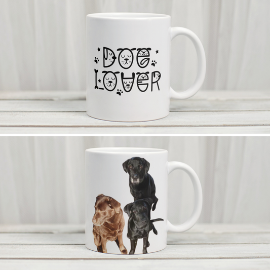 Dog lover custom photo mug by Rebel Needleworks - personalised pet photo gift mug UK