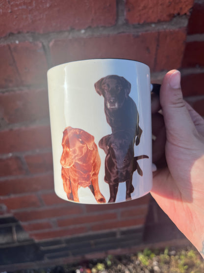 Custom dog photo mug by Rebel Needleworks - personalised dog lover gift mug UK