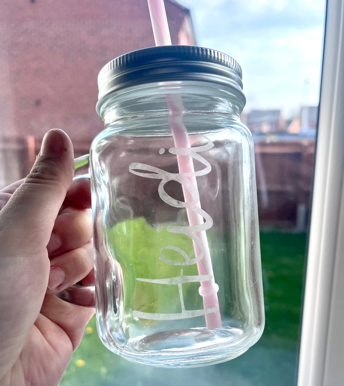 Personalised Etched Mason Jar