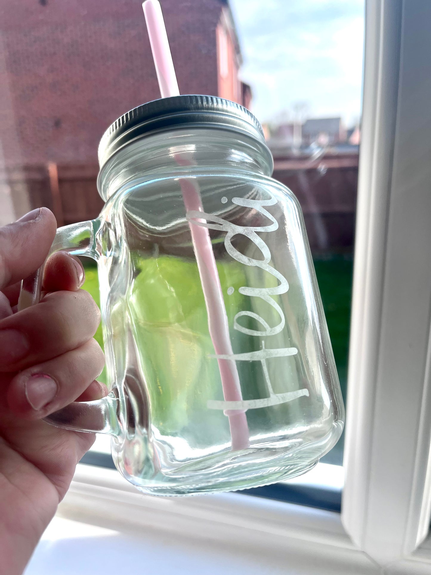 Personalised Etched Mason Jar