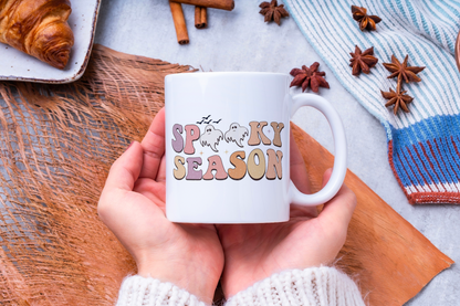 Halloween spooky custom print mug by Rebel Needleworks - personalised gift mug UK