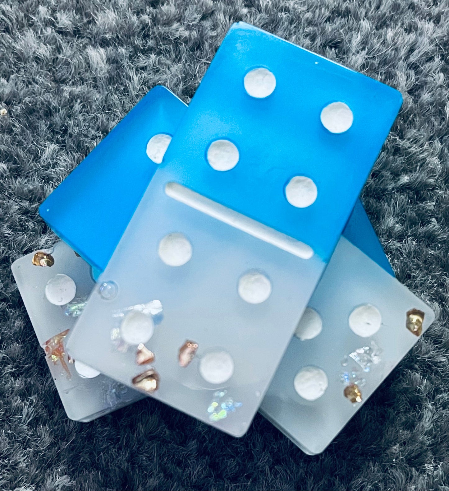 Handmade White & Blue Dominoes