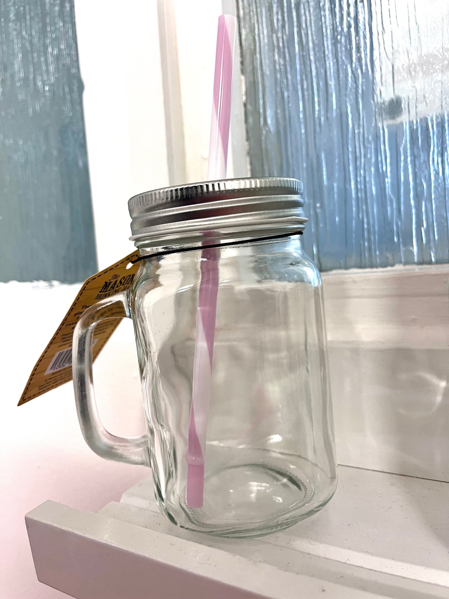 Personalised Mason Jar with Lid and Straw