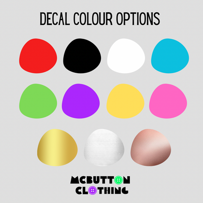 Personalised vinyl sticker decal by Rebel Needleworks - custom text and graphics UK