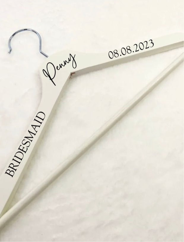 Personalised White Wooden Hanger