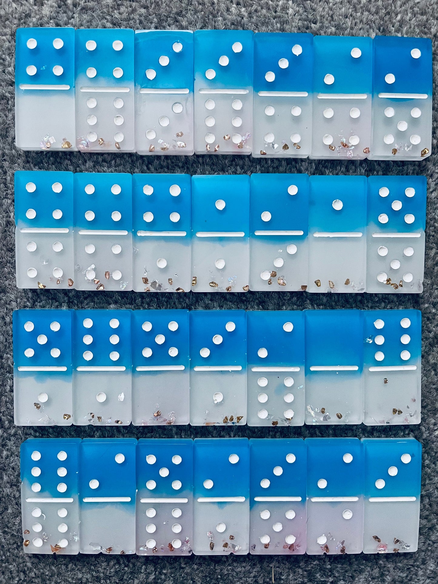 Handmade White & Blue Dominoes